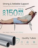 SONGMICS Sunbath Folding Lounger Deck Chair 193 x 53 x 29 cm Red GCB192R01 view 6