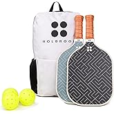 Holbrook's Rove 2: Pickleball Paddles Set of 2 Including 3 Outdoor Pickleball Balls, and Backpack to Carry it All | Fiberglass Paddle Surface for Any Skill Level