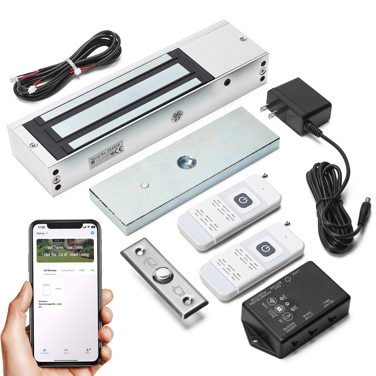 Photo 1 of Zuomeng WiFi Smart Magnetic Lock for Door Kit, 1200lbs Holding Force Magnetic Door Lock System with App/Remote Control, 3 Modes, Sound Alerts, Easy Install for Home & Office