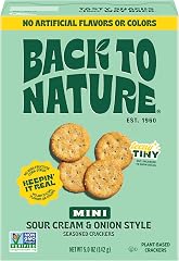 NEW Back to Nature Sour Cream & Onion Style Mini Seasoned Crackers, Non-GMO, Plant-Based Snack Cracker, Snack Happy, 5 oz Box