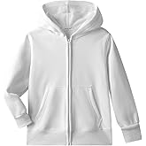 DILBYKE Boys Girls Hoodies Hooded Sweatshirts Solid Fleece Hoodie Classic Full Zipper Top Plush Cotton