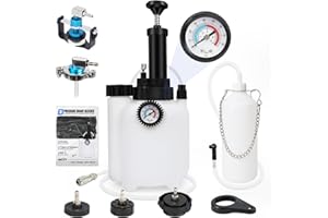 BELEY 3L Brake Bleeder Kit Manual Brake Bleeder Vacuum Pump Kit Tool, One Man Professional Brake Bleeder Kit with 5 Master Cylinder Adapters & 1L Brake Bleeder Bottle Suitable for All Vehicles