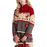 Barry Banny Girls Christmas Outfit Skirt Set,Zip Cardigan Sweater with Skirt 2 Piece Outfit, Fall Clothes for Girls 6-16Y