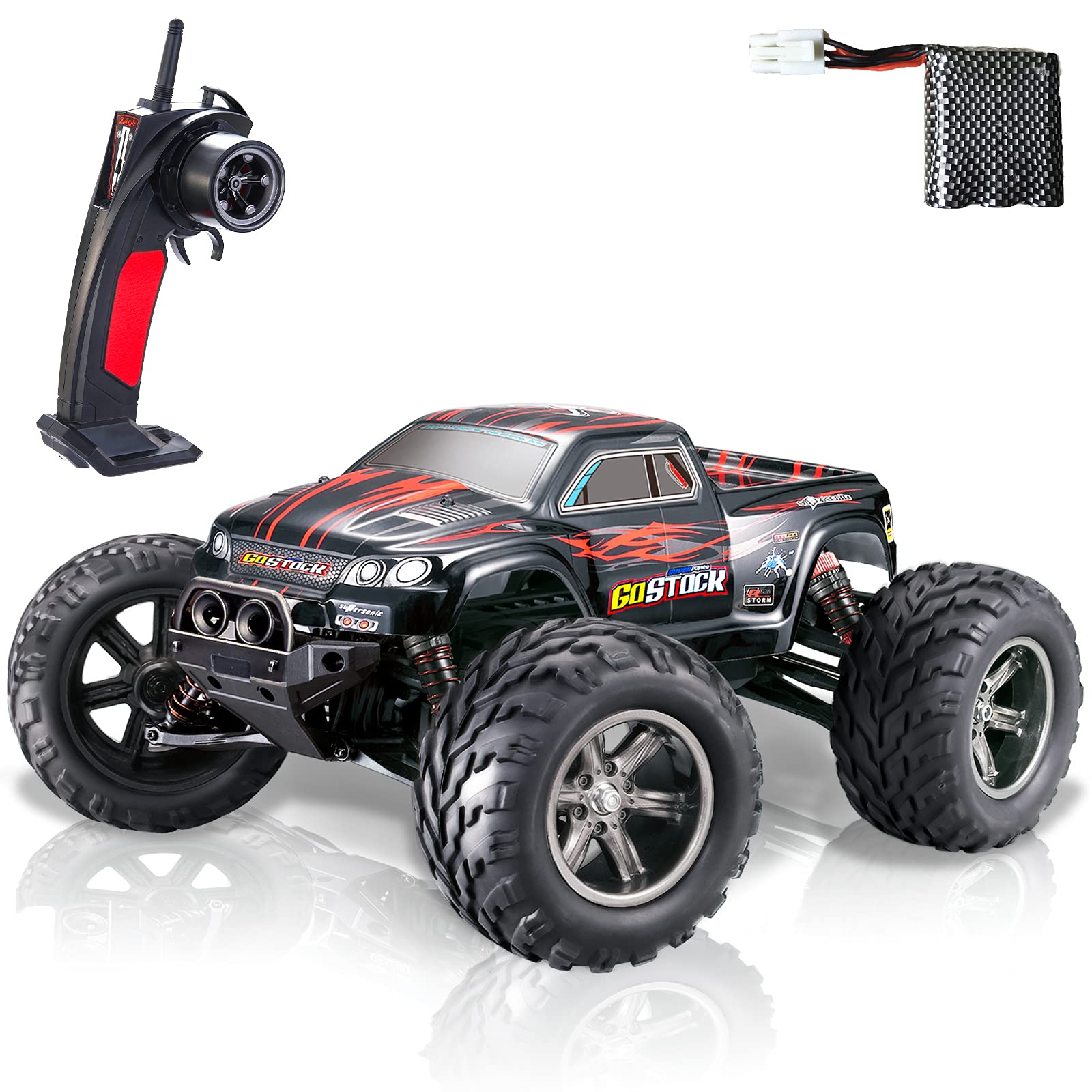 GoStock Remote Control Car, RC Car 42km/h High Speed Off-Road Monster Truck Car 1:12 Fast Electric Racing Car 2.4Ghz Large RC Buggy Crawler Car Radio Controlled Car Vehicle Toy Gift for Kids &Adults