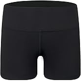 Gnainach Girls Athletic Shorts Size 4-14 Years Sparkle Solid High Waist Biker Dance Short for Kids Youth Volleyball Tumbling