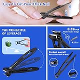 INXEN Toe Nail Clippers Thick Nails 3-Pack Ergonomic Angled 90° Blade Catcher view 7