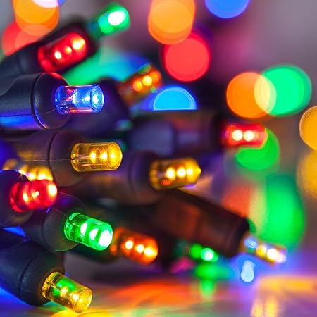 Amazon Com The Festive Shop Multi Color 100 Light Led Christmas