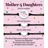 Mom Daughter Bracelets Gifts Mother 2 3 4 Daughters Matching Bracelet Gift for Mommy and Me Bracelets Set for 2 3 4 5 Women Love Heart Matching Bracelets Mothers Day Gifts Birthday Gift Jewelry Ideas
