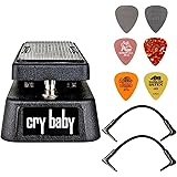 Dunlop Crybaby GCB-95 Classic Wah Pedal Bundle with 2 Patch Cables and 6 Assorted Dunlop Picks