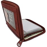 ag wallets Mens Zip Around Leather Wallet with Inserts (Burgundy)