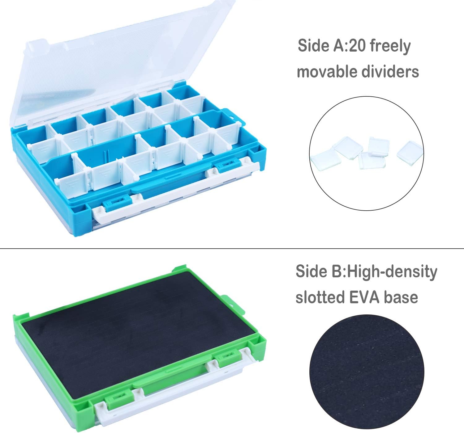 BLISSWILL Fishing Tackle Boxes, Fishing Tackle Storage Trays, Plastic Storage Organizer Box with Removable Dividers - Fishing Tackle Double Sided Storage-3 Packs Fish Box : Sports & Outdoors