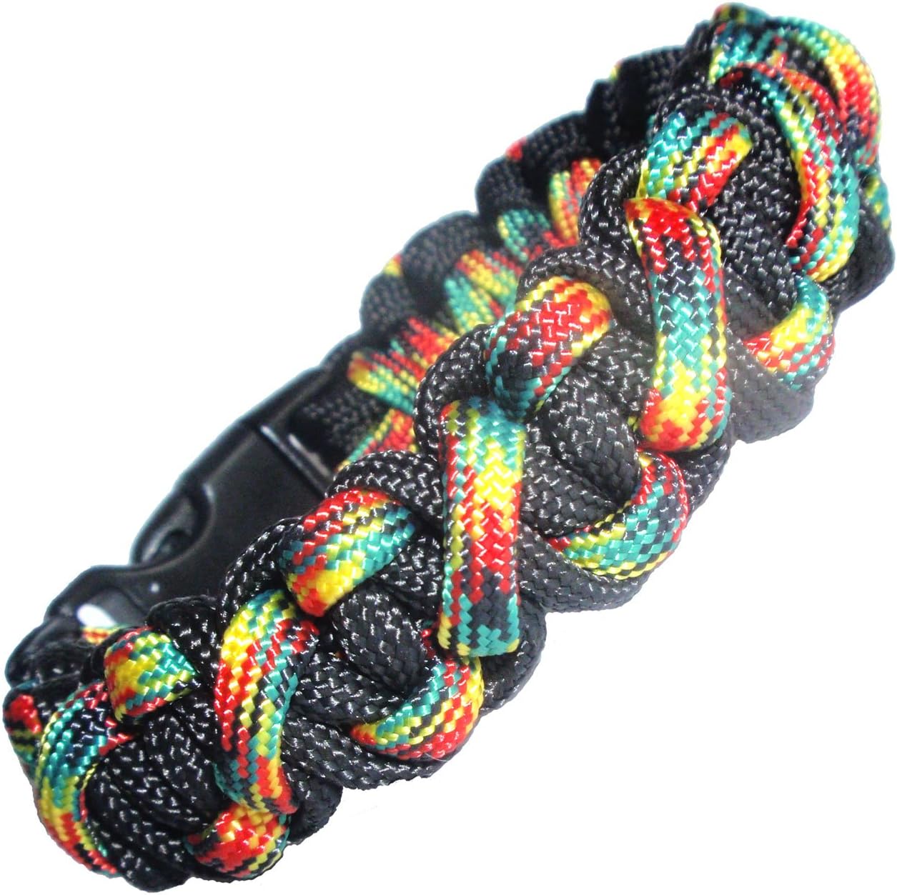 RootsBay 550 Paracord Rasta Colours Survival Paralix Cobra Solomon Bar Bracelet