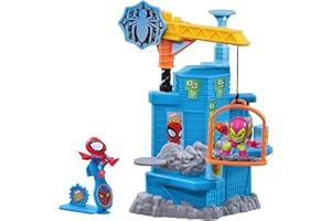 Marvel Stunt Squad Crane Smash Playset, Spider-Man vs. Green Goblin, 1.5-Inch Super Hero Action Figures, Marvel Toys for Kids Ages 4 and Up
