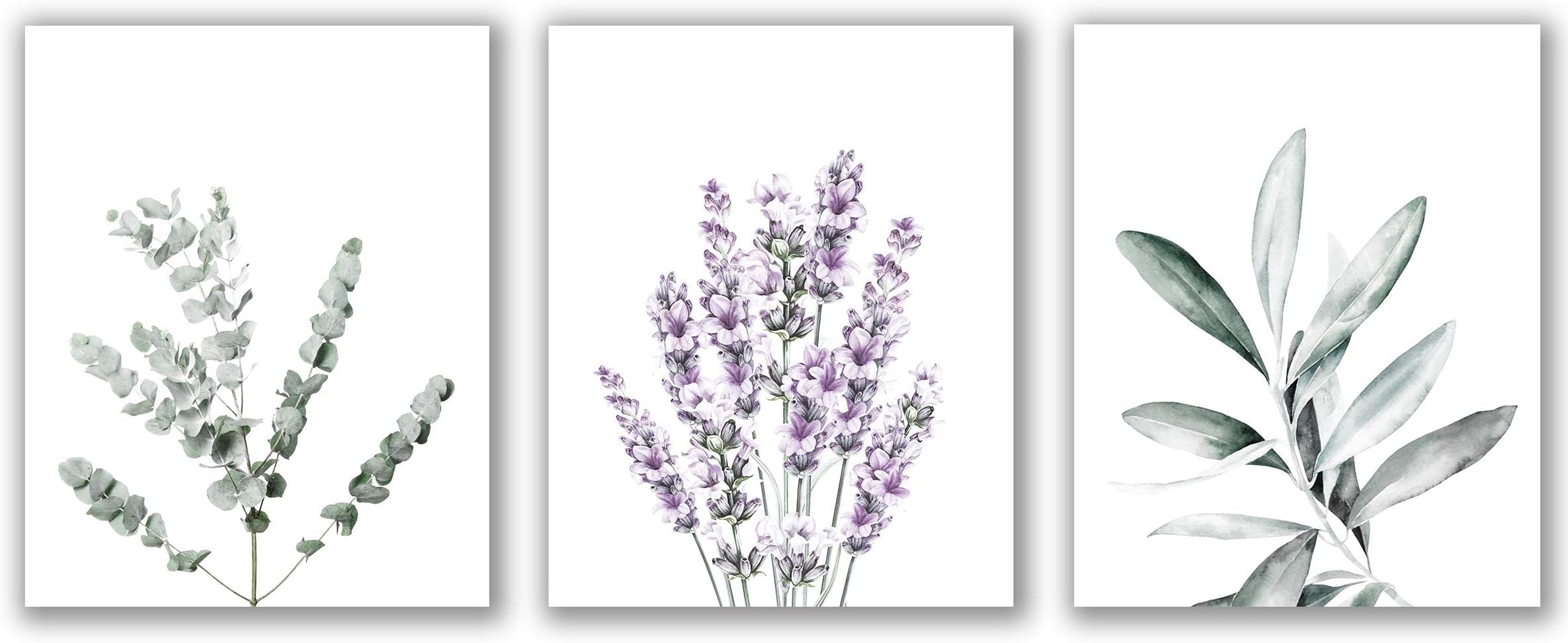 Lavender Print - 8" x 10" - Unframed, Botanical Prints, Botanical Poster, Wall Decor, Lavender Print, Farmhouse Décor, Botanical Print Set of 3 Prints, Eucalyptus Print