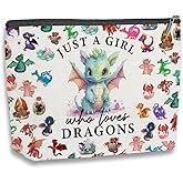 Dragon Gifts for Girls Dragon Lover Funny Dragon Makeup Bag Animal Lover Gift Birthday Christmas Gifts For Woman Her Daughter Friend Sister Animal Lovers Just A Girl Who Loves Dragons