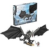 MEGA Skyrim Action Figures Building Toys, Alduin The World Eater with 619 Pieces, with 1 Dragonborn Figure, for Collectors