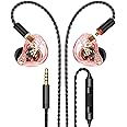 Vibes 202M Wired Earbuds - HiFi in Ear Monitor Headphones - Noise-Isolating Ear Buds w/ Mic - Clear Sound, Deep Bass & Comfort-Fit Gaming Earphones - MMCX to 3.5mm & Silver Plated Cord, Carrying Case