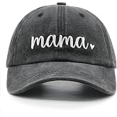 HAFOUXIGM Mama Baseball Cap, Vintage Washed Cotton Adjustable Dad Hat, Embroidered New Mom Gifts for Women