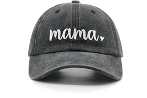 HAFOUXIGM Mama Baseball Cap, Vintage Washed Cotton Adjustable Dad Hat, Embroidered New Mom Gifts for Women