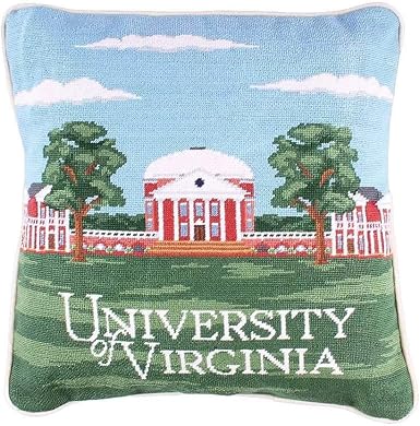 Amazon Com Uva Lawn Campus Scene Needlepoint Pillow By Smathers