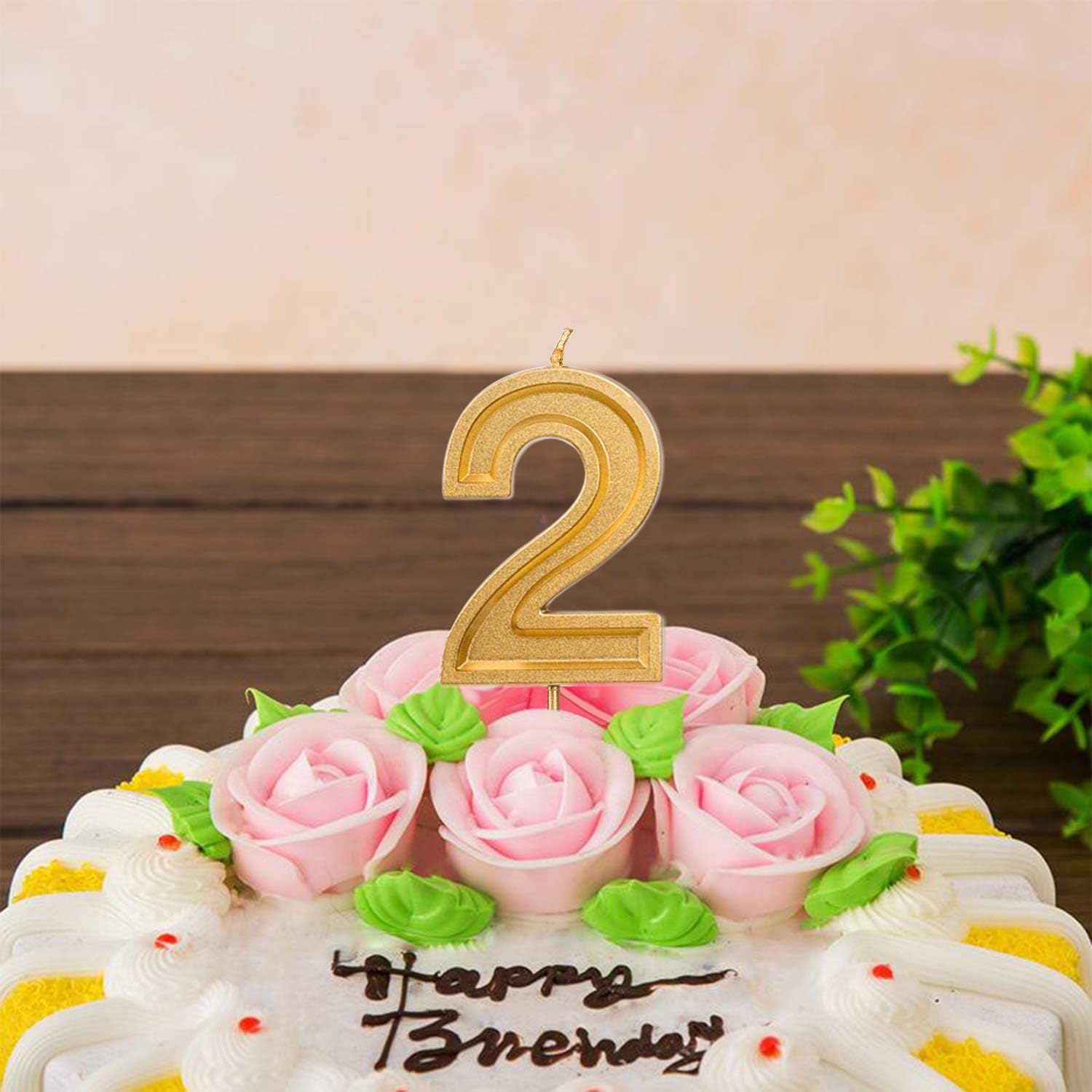 LUTER 2.76 Inches Large Birthday Candles Gold Glitter Birthday Cake Candles Number Candles Cake Topper Decoration for Wedding Party Kids Adults (Number 1) - Image 4