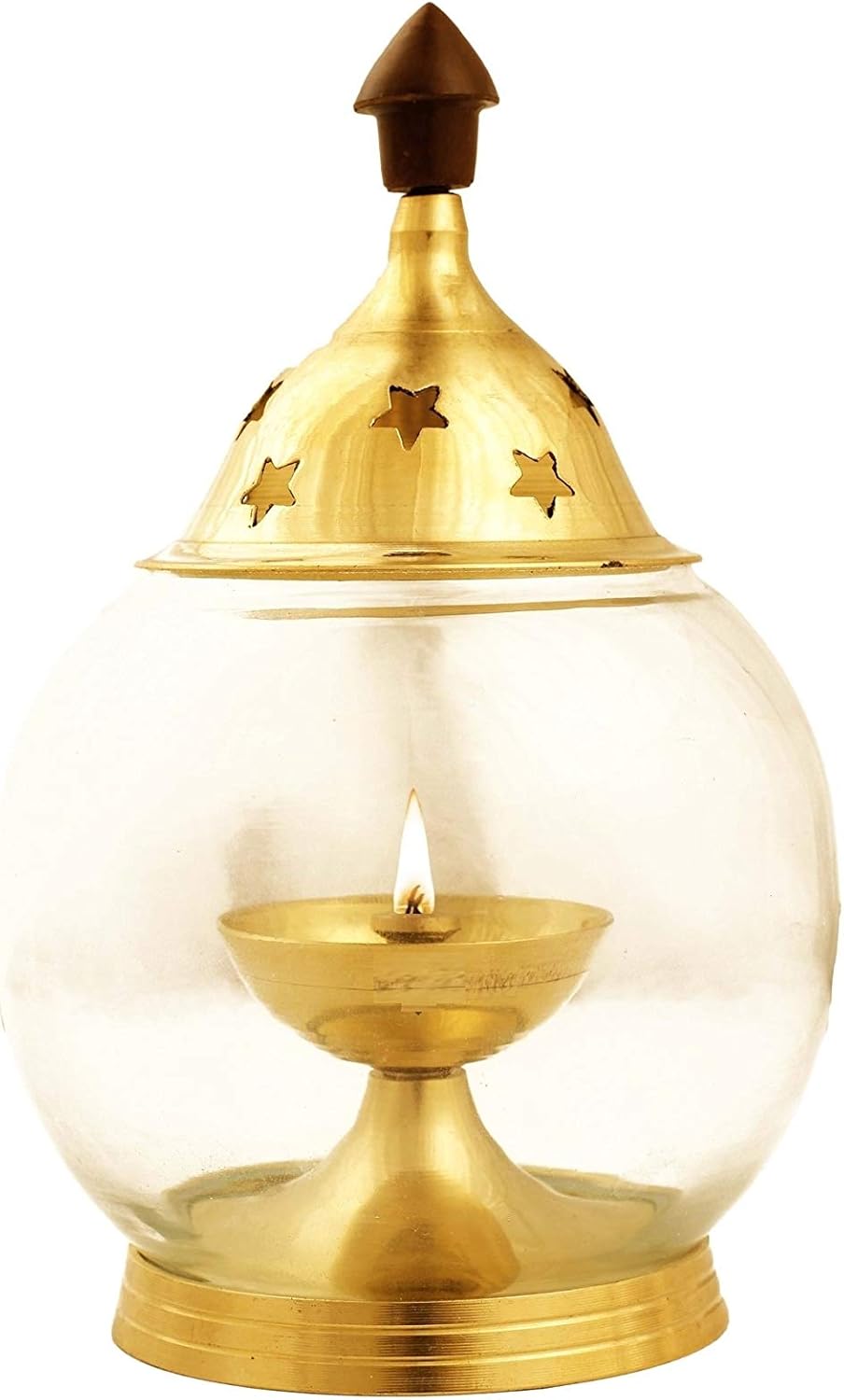Buy Homeleven Homeglare Brass Diya Oil Lamp for Temple Pooja with