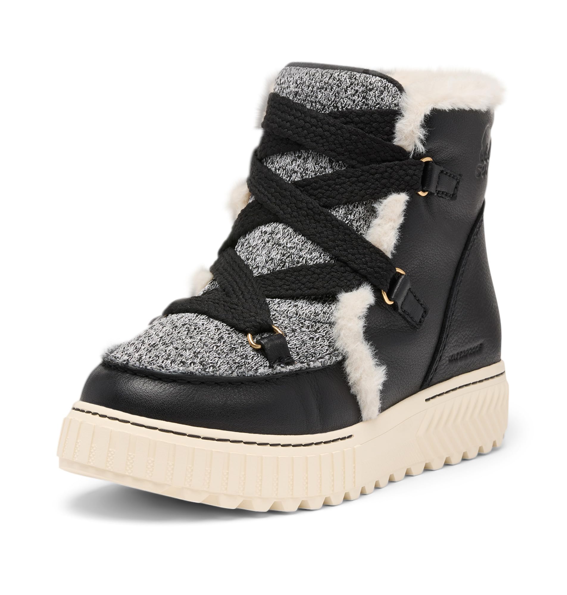 Sorel Women’s ONA Ave Alpine Waterproof Boot, Black/Chalk, 7.5