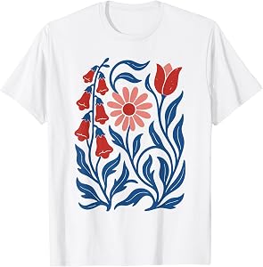 NO Words Subtle Foxglove Daisy Tulip T-Shirt