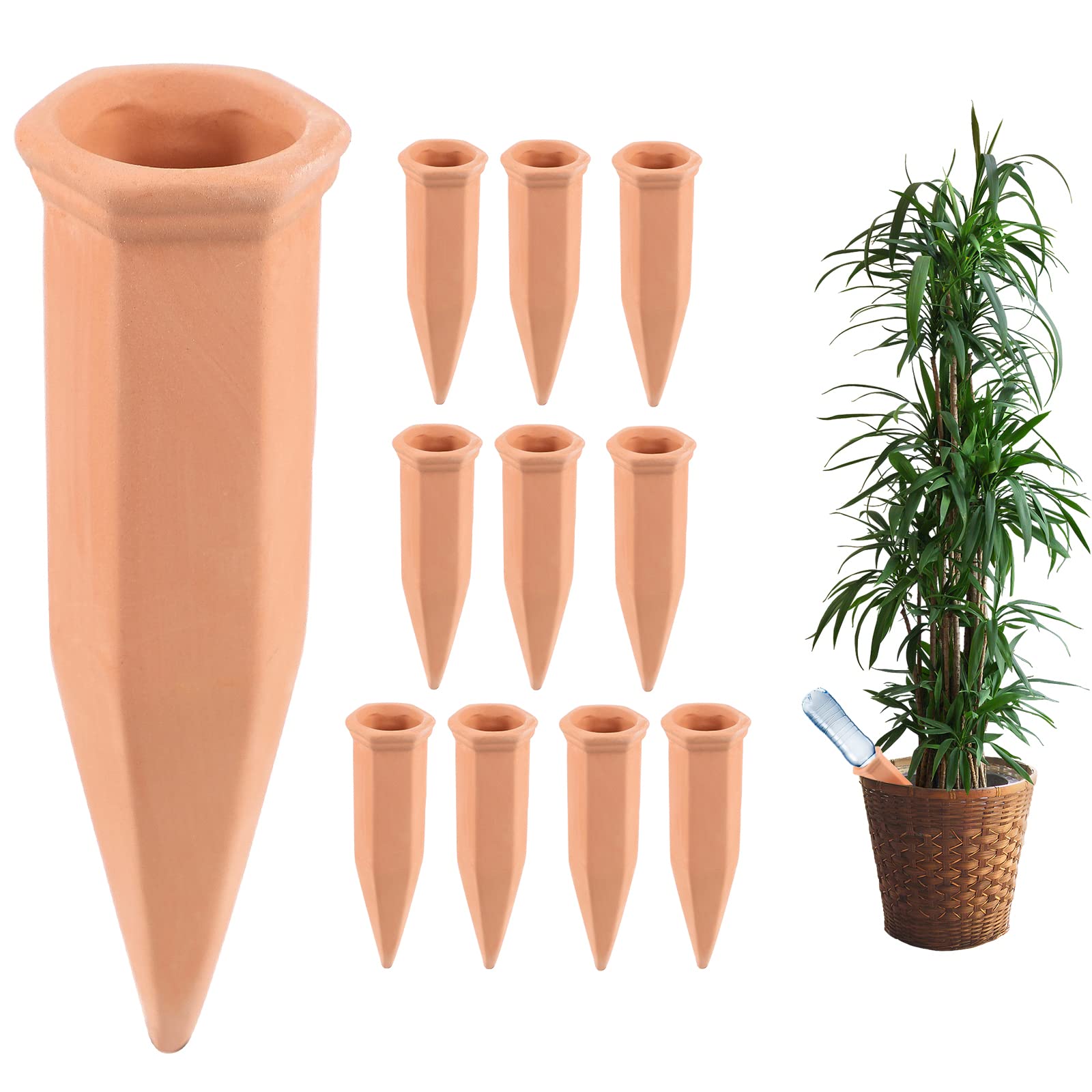 EXLECO Pack of 10 Clay Cones Watering Plants Watering Ball Plants Water Dispenser Clay Automatic Watering Indoor Plants Watering Cone Irrigation System Ball Shower for Indoor Plants Balcony Boxes