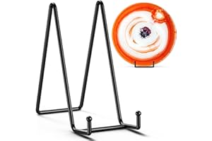 TR-LIFE 3 Pack 10 Inch Large Plate Stands for Display - Metal Plate Holder Display Stand + Picture Frame Holder Stand + Small Easels for Decorative Plate, Platter, Book, Plaques, Photo, Tabletop Art