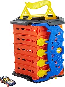 Hot Wheels Pista enrrollable para 5 coches de juguete, incluye ...