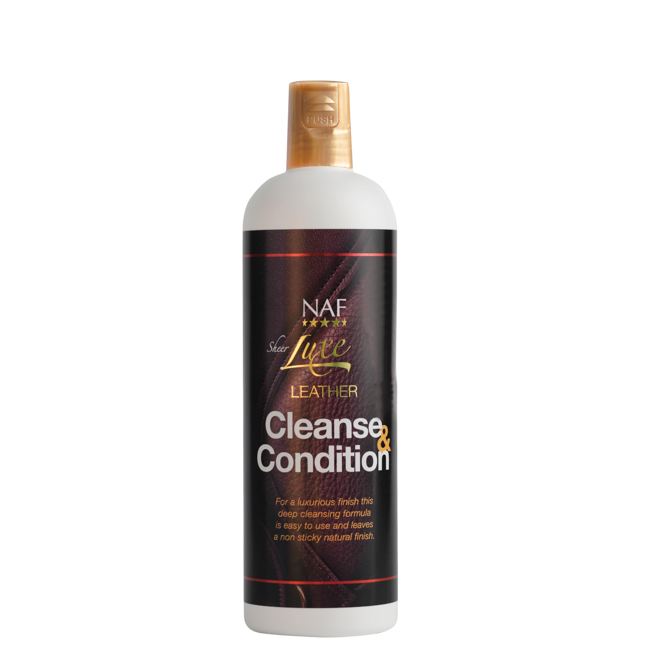 NAF Sheer Luxe Leather Cleanse & Condition 500ml – 2-in-1 Leather Cleaner & Conditioner – Deep Cleansing with Nourishing Finish – For Saddlery, Tack & Leather Accessories