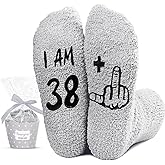 HAPPYPOP Birthday Gifts for Men - Fuzzy 36 37 38 39 40 Year Old Socks for Man