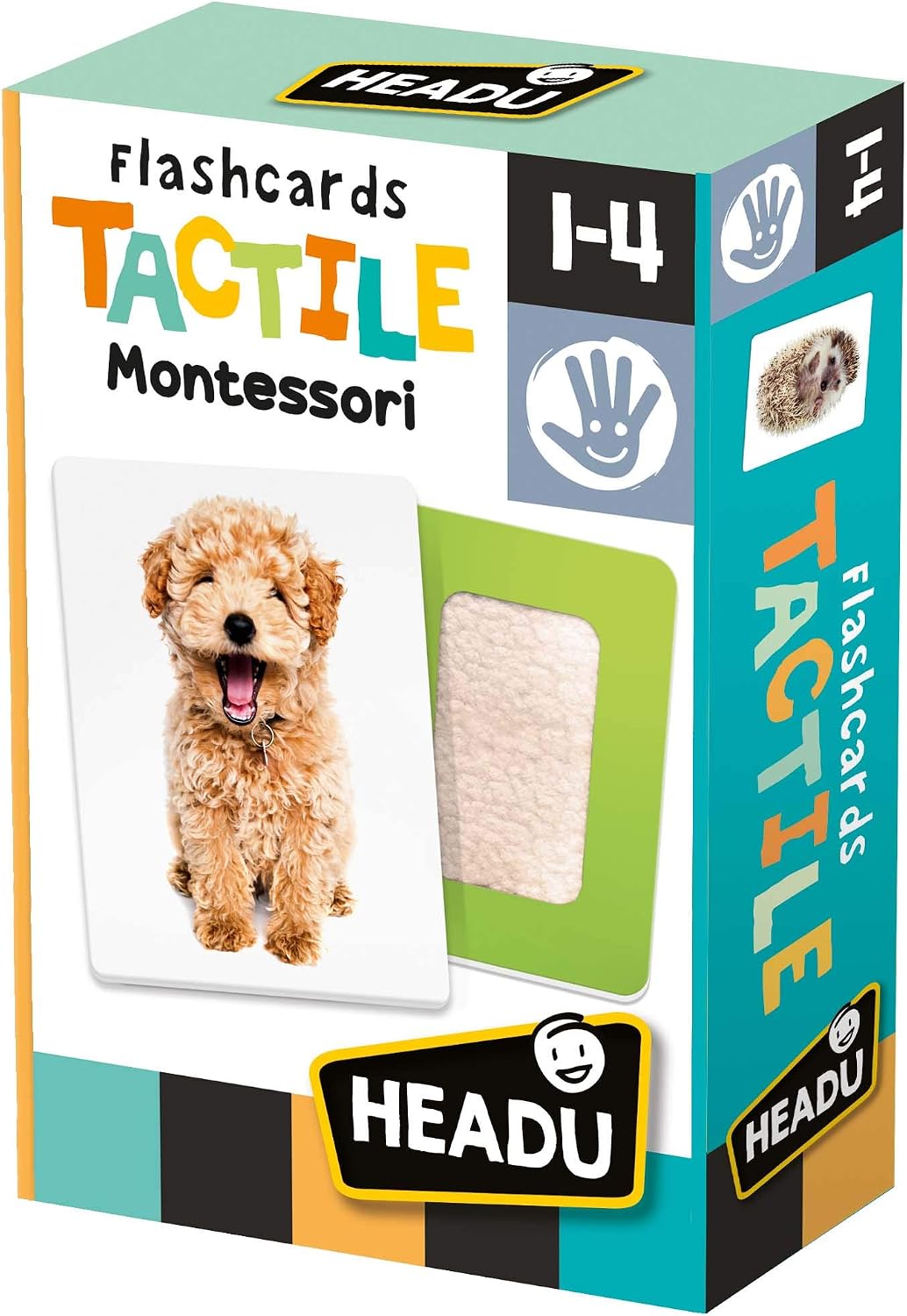 HEADU Montessori Flash Cards Tactile, Multicolor
