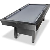 GoSports 7 and 8 ft Pool Tables with Wood Finish - Gray, Black, or Green Felt - Accessories Not Included