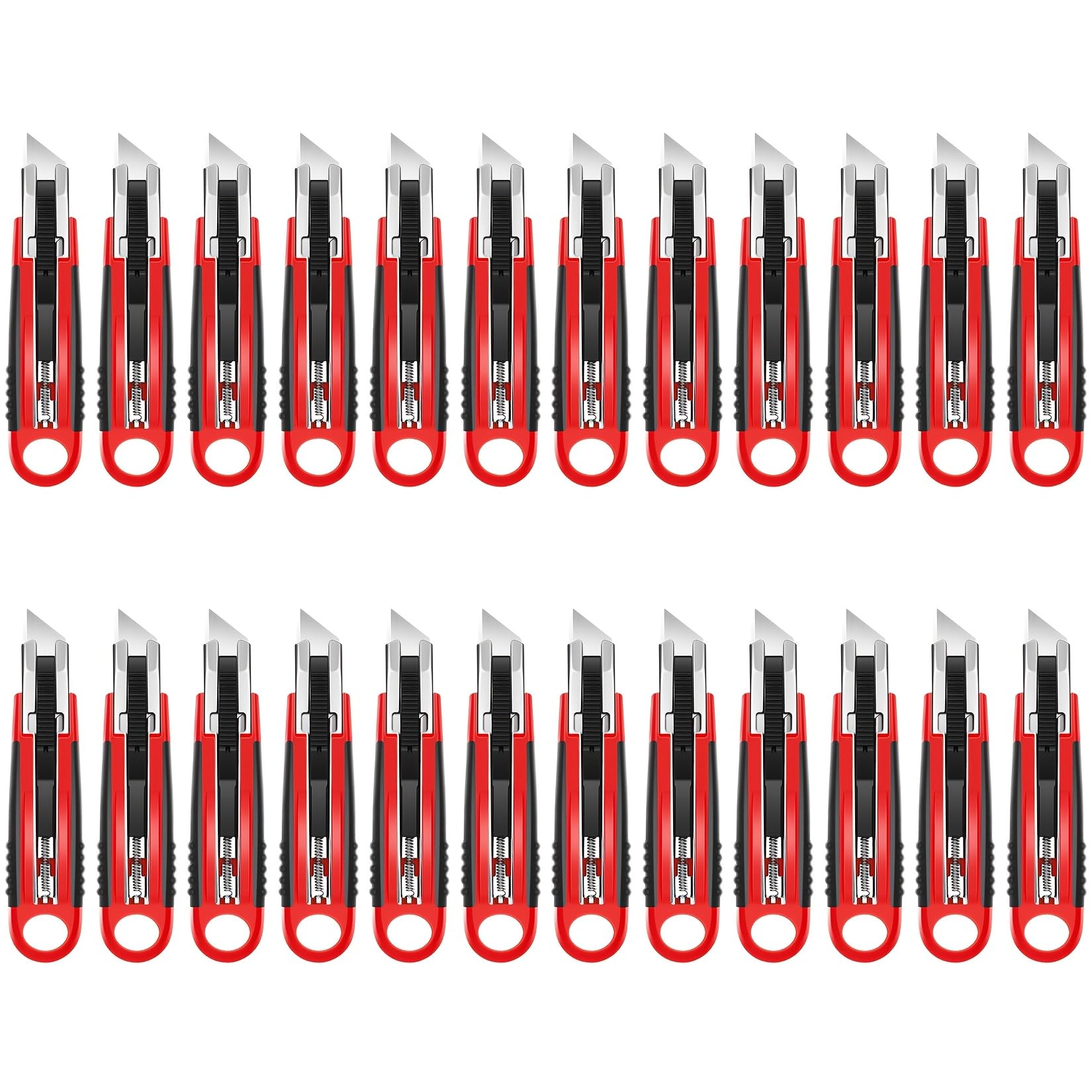 Photo 1 of SECLENT 24 Pack Retractable Box Cutter, Heavy Duty Razor Knife, ABS Plastic, SK5 Steel Blades, Box Opener