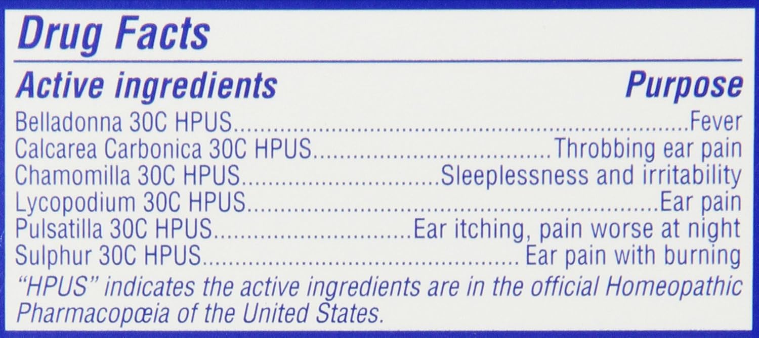Swimmers Ear Relief Tablets by Hyland's, Fast Natural Homeopathic Pain Relief of Cold & Flu Earaches, Swimmers Ear, and Allergies, 40 Count: Health & Personal Care