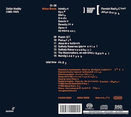 Zoltan Kodaly Missa Brevis Flemish Radio Choir Zoltan Kodaly Johan Duijck Amazon De Musik amazon de