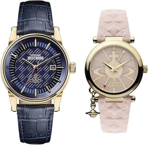 Amazon ヴィヴィアンウエストウッド 収納box付 ペアウォッチ メンズ レディース ダークブルー ピンク レザー 革ベルト Vv065blblvv006pkpk 腕時計 並行輸入品 メンズ腕時計 腕時計 通販
