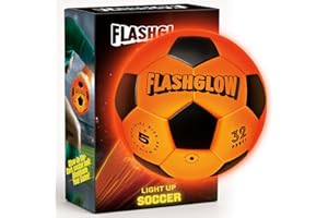 FLASHGLOW Light Up Soccer Ball Gift For Boys: Glow In The Dark - Toys For Kids & Teens Ages 8-15 - Birthday Christmas Easter Ideas - Outdoor Sports Activity Night Play - 8 9 10 11 12 13 14 15 Years Old Teenager
