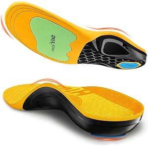 Work Boot Orthotic Insoles for Standing All Day, 240+ lbs High Arch Support | Dual PORON Cushioning, Shoe Inserts for Women M
