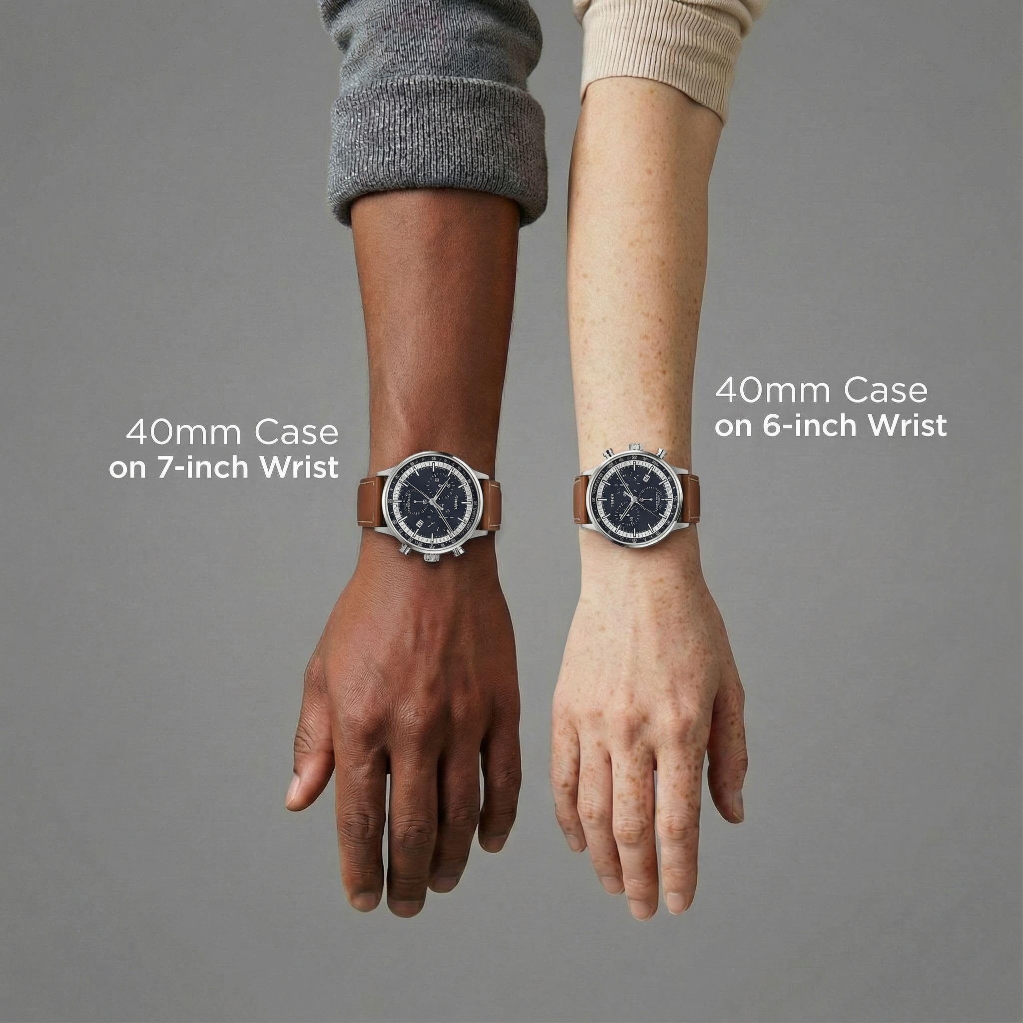 Timex Men's Waterbury Classic Chrono 40mm Stainless Steel Quartz Dress Watch with Leather Strap