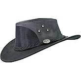 Bushie 1036 Full Grain Cooler - Australian Cattle Leather Cowboy Hat - Foldable, Lightweight, Durable