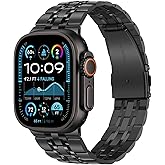 Tasikar Band Compatible with Apple Watch Ultra 3 Band 49mm, Men Women Strap Solid Stainless Steel Metal Bracelet Compatible with Apple Watch Ultra 2/1 49mm, Black