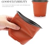 KINGLAKE 50 Pcs Plastic Plant Pots 15 cm Seedling Transplant Nursery Pots view 3
