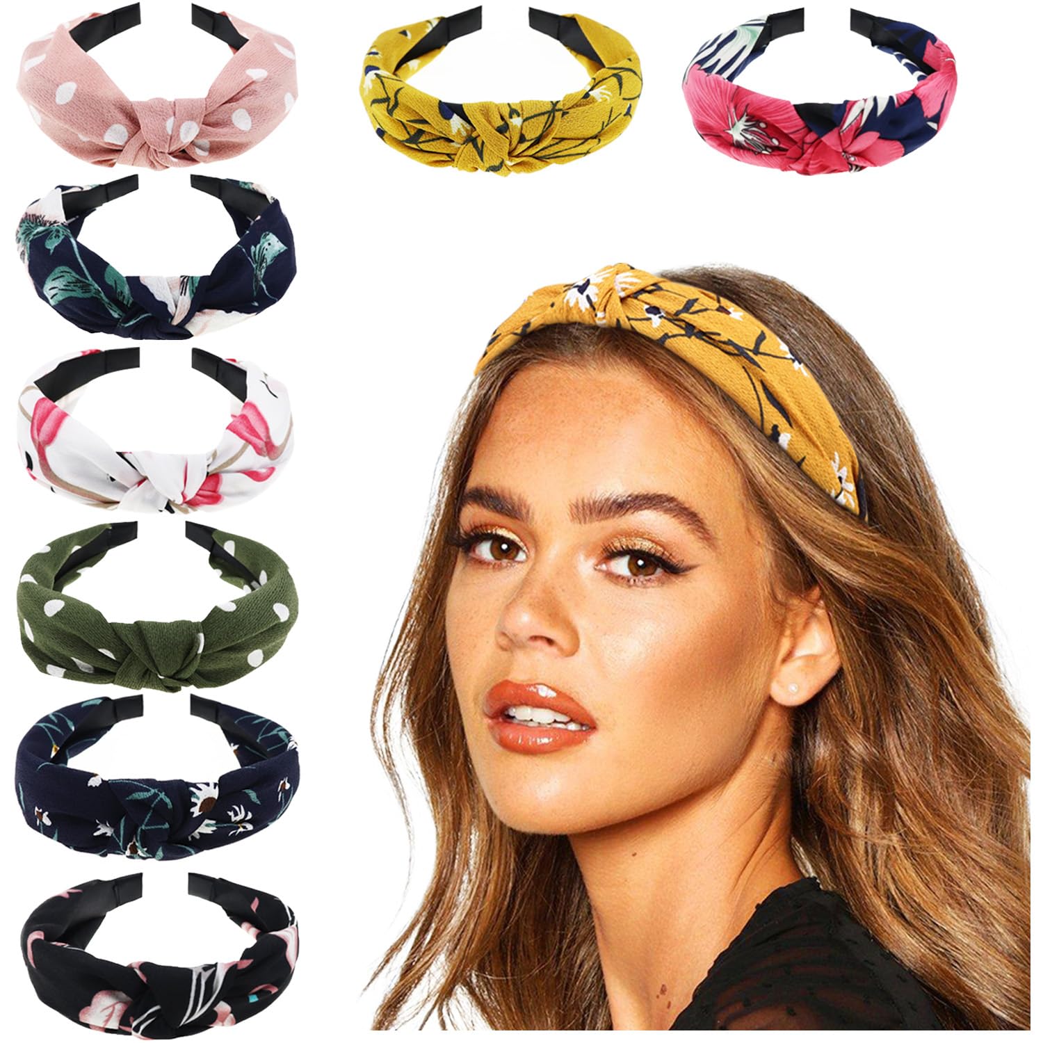 DRESHOW 8 Pack Women Headbands Headwraps Hair Bands Bows Hair Accessories