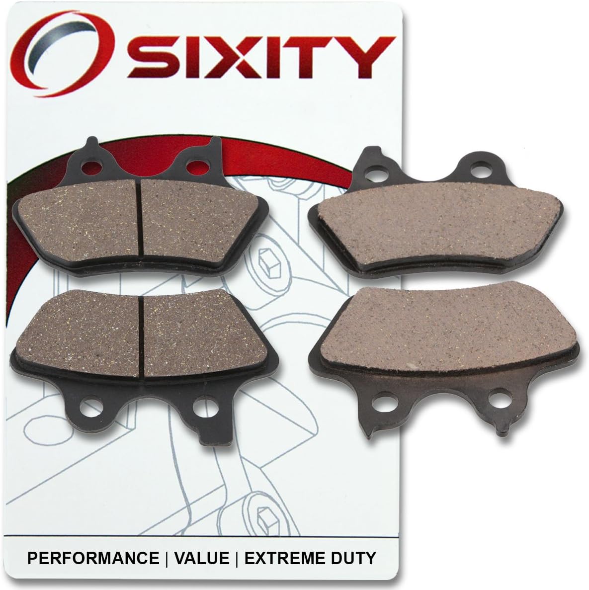 Sixity Front Rear Ceramic Brake Pads 2007 for Harley