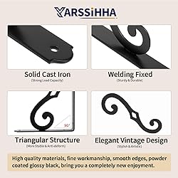 Yarssihha 10 Inch Decorative Shelf Brackets, 4 Pack