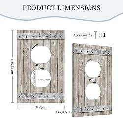 Xuejiaku Decorative Outlet Covers Vintage Barn Door