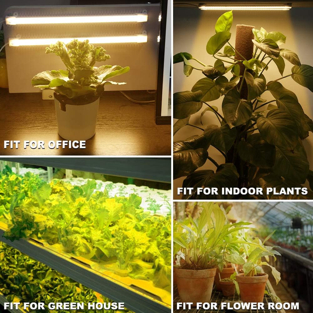 Mosthink LED Plant Grow Light Strips Full Spectrum for Indoor Plants with Auto ON & Off Timer,48 LEDs / 4 Dimmable Levels,20W Sunlike Grow Lamp for House Garden Hydroponics Succulent, Two Pack: Home Improvement
